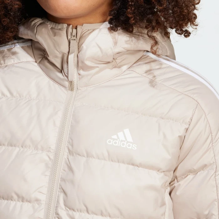adidas Essentials 3-Streifen Light Hooded Mantel wonder beige (Damen)