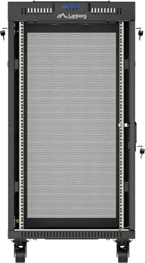 Lanberg 19" Rackschrank 22HE, LCD, freistehend, Flat Pack, V2, Gitternetztür, IP20, RAL 9004, 600mm tief