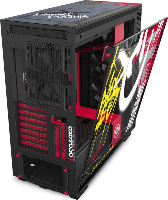 NZXT H710i Cyberpunk Limited Edition, schwarz/rot, Glasfenster