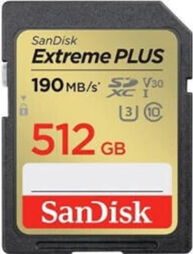 SanDisk Extreme PLUS R190/W130 512GB, UHS-I U3, Class 10