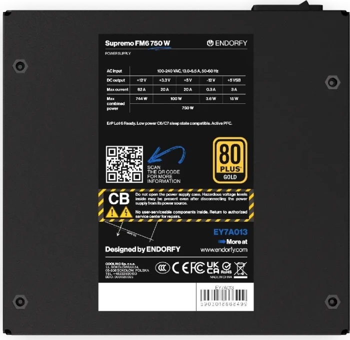 Endorfy Supremo FM6 Gold 750W, ATX 3.1