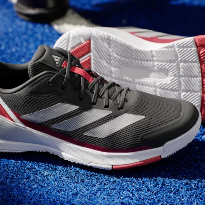 adidas Crazyquick Padel core black/silver metallic/lucid red (Herren)