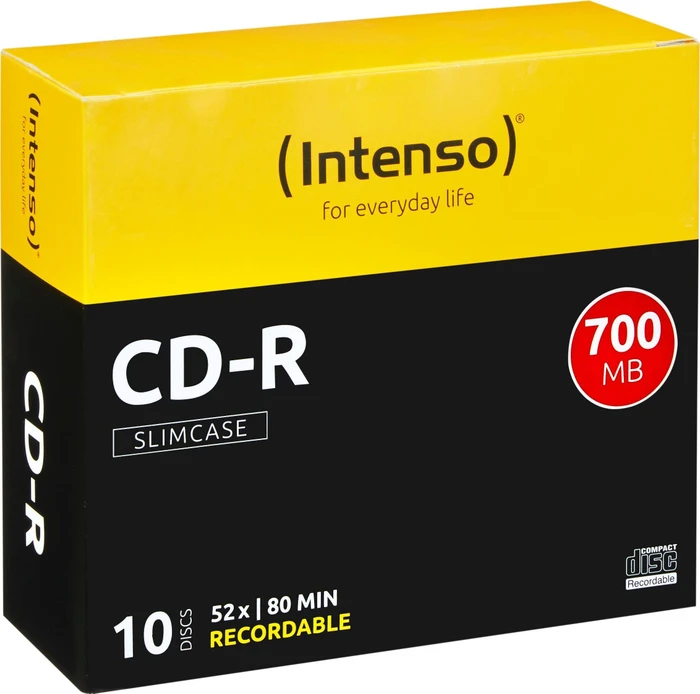 Intenso CD-R 80min/700MB, 52x, 10er Slimcase