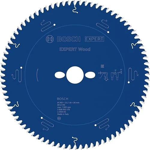 Bosch Professional Expert Wood Kreissägeblatt 80Z, 260x1.8x30mm, 1 Stück