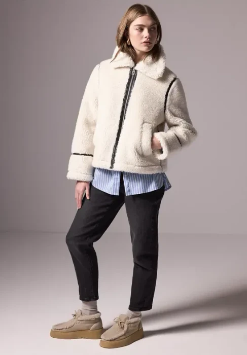 Street One Studio Teddy mit Details Jacke lucid white (Damen)