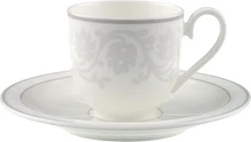 Villeroy & Boch Gray Pearl Mokka-/Espressotasse mit Untertasse, 2-tlg.