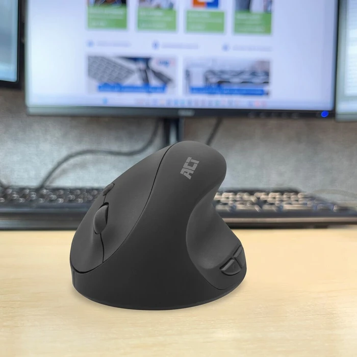 Act Wireless Ergonomic Mouse 1600dpi, schwarz, USB