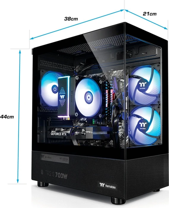 Thermaltake FTW A-Line Air, Black, Ryzen 7 5700X, 16GB RAM, 500GB SSD, GeForce RTX 5060