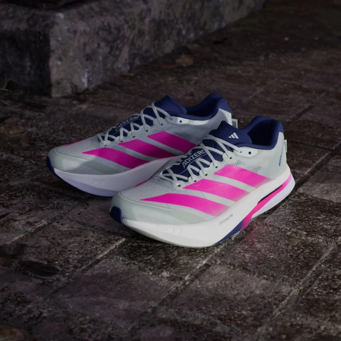 adidas Adizero Boston 13 linen green/shock pink/dark blue (Herren)