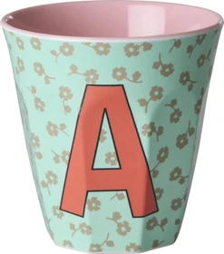 Rice by Rice Buchstaben Kinderbecher medium A flowers mint