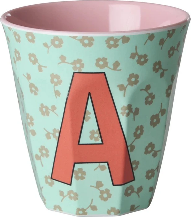 Rice by Rice Buchstaben Kinderbecher medium A flowers mint