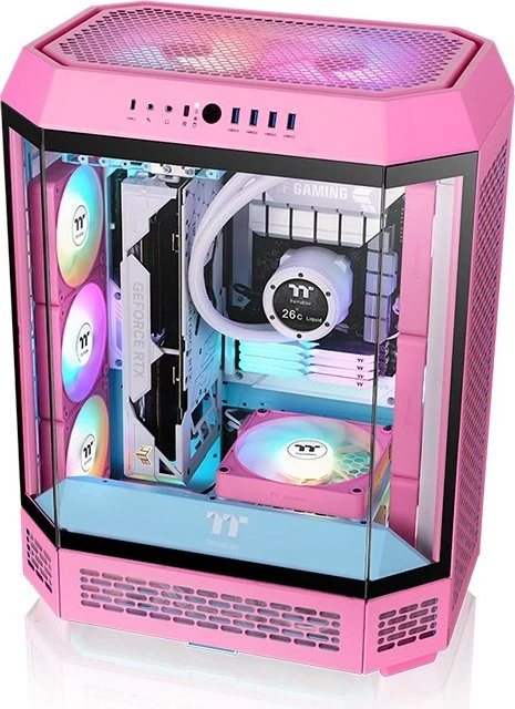 Thermaltake CT140 EX ARGB Sync Reverse Pink, rosa/weiß, 140mm, 3er-Pack