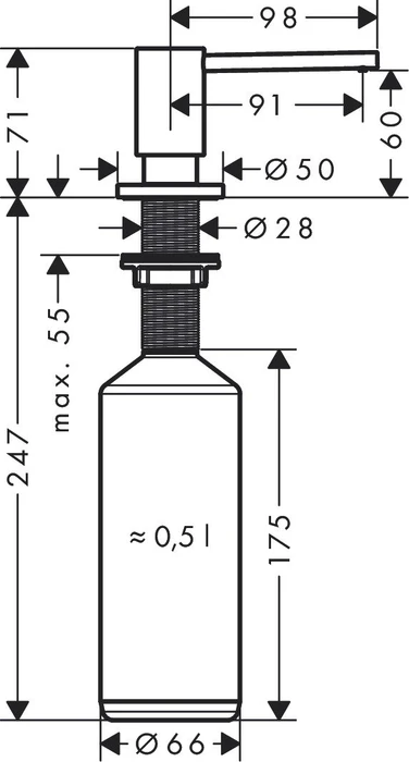Hansgrohe A41 Spülmittelspender 500ml edelstahl-finish