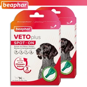 beaphar VetoPlus Spot-On für Hunde 15-30kg, 6ml (3x 2ml)