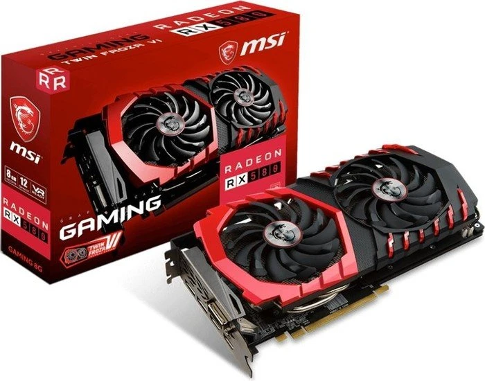 MSI Radeon RX 580 Gaming 8G, 8GB GDDR5, DVI, 2x HDMI, 2x DP