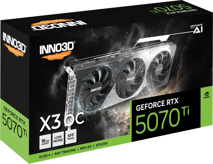 INNO3D GeForce RTX 5070 Ti X3 OC, 16GB GDDR7, HDMI, 3x DP