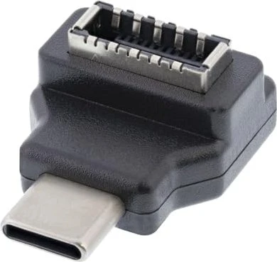 chenyang USB-Header-Adapter, USB 3.1, 10Gb/s, USB-C 3.1 [Stecker] auf USB-Header Key-A [Buchse], 90° gewinkelt, USB-Frontpanel Key-A/Typ-E Konverter