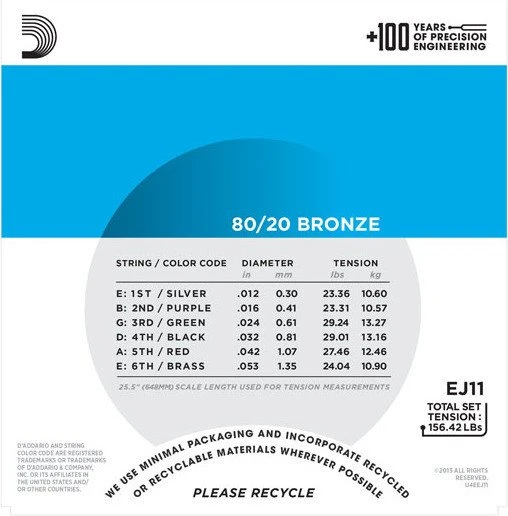 D'Addario 80/20 Bronze Light 3-Pack
