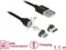 DeLOCK Magnetisches USB Daten- und Ladekabel, USB-A [Stecker] auf USB 2.0 Micro-B/USB-C 2.0 [Stecker], Adapterkabel, 1.1m Vorschaubild
