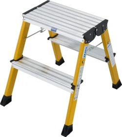 Krause Monto Rolly gelb 2-tlg. Trittleiter, 2x 2 Stufen