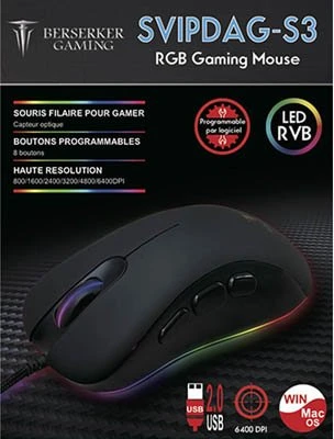 Berserker Gaming Svipdag S3 Gaming Mouse, USB