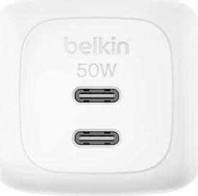 Belkin BoostCharge Pro Ladegerät 2-Port USB-C GaN 50W weiß