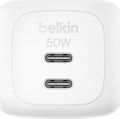 Belkin BoostCharge Pro Ladegerät 2-Port USB-C GaN 50W weiß
