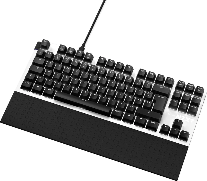 NZXT Function Tenkeyless, matt weiß, LEDs RGB, hot-swap, Gateron RED, USB, FR