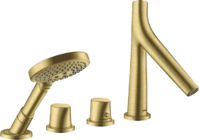 Hansgrohe Axor Starck Organic 4-Loch Fliesenrandarmatur mit Thermostat brushed brass
