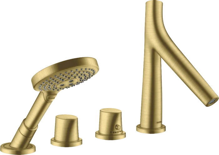 Hansgrohe Axor Starck Organic 4-Loch Fliesenrandarmatur mit Thermostat brushed brass