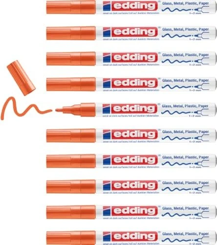 edding 751 Glanzlackmarker orange, 10er-Pack