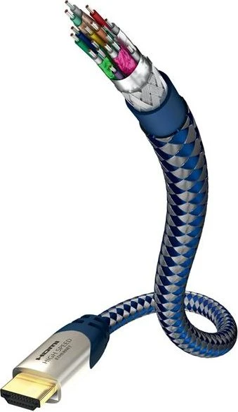 in-akustik Premium High Speed mit Ethernet HDMI 2.0a Kabel blau/silber, 5m