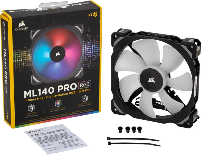 Corsair ML Series ML140 PRO RGB LED Premium Magnetic Levitation Fan, 140mm