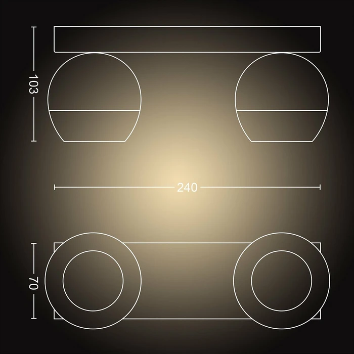 Philips Hue White Ambiance Buckram 2-flammig weiß
