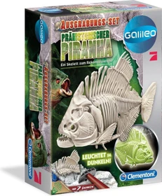 Clementoni Galileo Ausgrabungsset Prähistorischer Piranha fluoreszierend