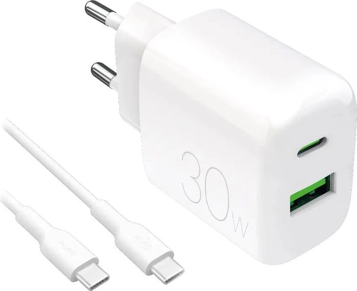 Puro Power Kit Charger + USB-C Kabel 30W weiß