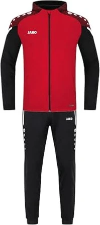 Jako Polyester Performance mit Kapuze Trainingsanzug rot/schwarz
