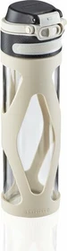 Leifheit Glasflasche Flip Trinkflasche 600ml silber