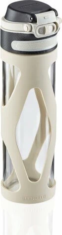 Leifheit Glasflasche Flip Trinkflasche 600ml silber