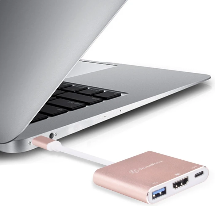 SilverStone EP08 USB 3.0 Typ-C auf HDMI Adapter, pink