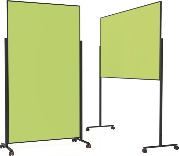 Magnetoplan Moderationstafel VarioPin, mobile Pinnwand mit grünen Filz, schwarz/grün, 100x180cm