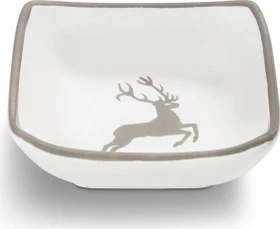 Gmundner Keramik Grauer Hirsch Schälchen quadratisch 9x9cm