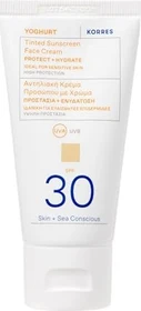 Korres Yoghurt Getöntes Sonnencreme-Gel für das Gesicht LSF30, 50ml