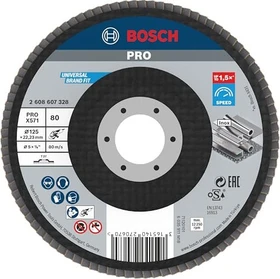 Bosch Professional X571 Best for Metal Fächerschleifscheibe gerade K80, 125x22.23mm, 1 Stück