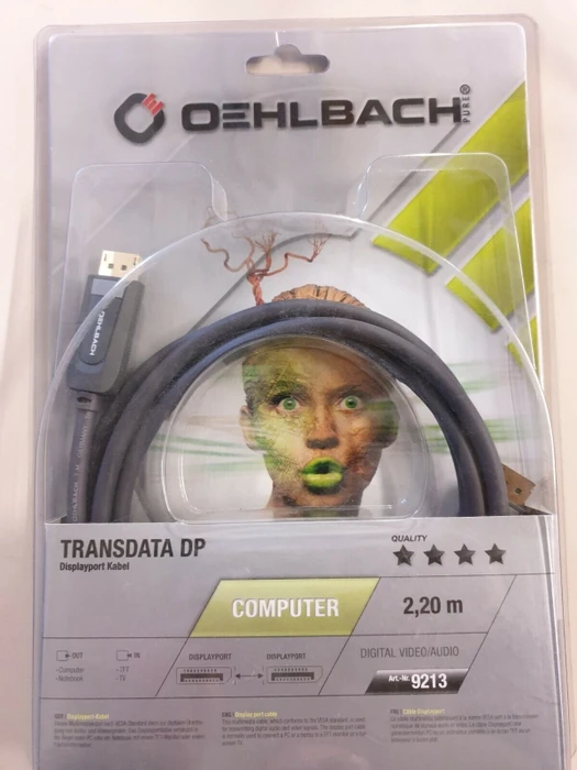 Oehlbach Transdata DP 220 DisplayPort 1.1 Kabel schwarz, 2.20m (9213)