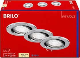 Briloner Fit Move 5W Einbauleuchte alu, 3 Stück