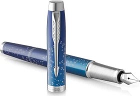 Parker IM Special Edition The Last Frontier Submerge blue lacquer/chrome trim, rechte Hand, fein, Geschenkbox