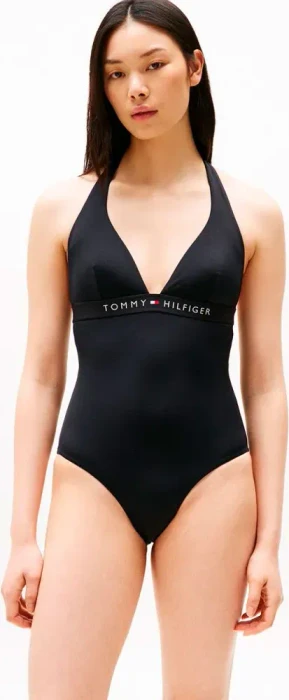 Tommy Hilfiger Original Neckholder Badeanzug schwarz (Damen)