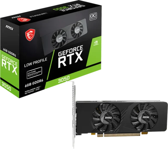 MSI GeForce RTX 3050 LP E 6G OC, 6GB GDDR6, 2x HDMI, DP