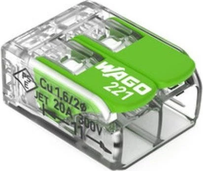 Wago Green Range Verbindungsklemme mit Hebeln bis 4mm² 2-Leiter, 1 Stück